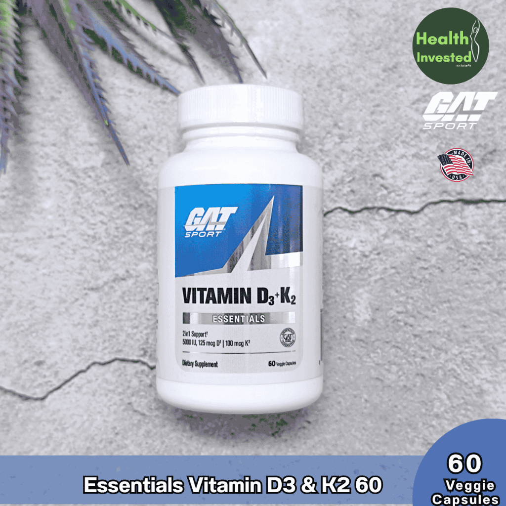 <GAT Sport> Essentials Vitamin D3 & K2 60 Veggie Capsules วิตามิน ดี3และเค2