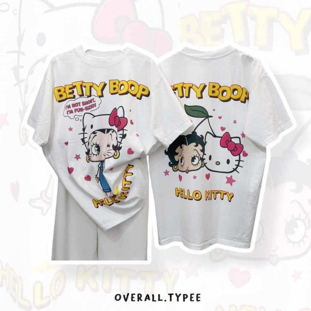 betty boop เสื้อยึด ผ้าเทคโนโลยี Sorona จากอเมริกา พิมพ์ลาย betty boop เสื้อยืด oversize เหมาะ ผู้หญิง และ ผู้ชาย #363 ราคา ถูกที่สุด ดีลบีเคเค แกลเลอรีภาพที่ 6