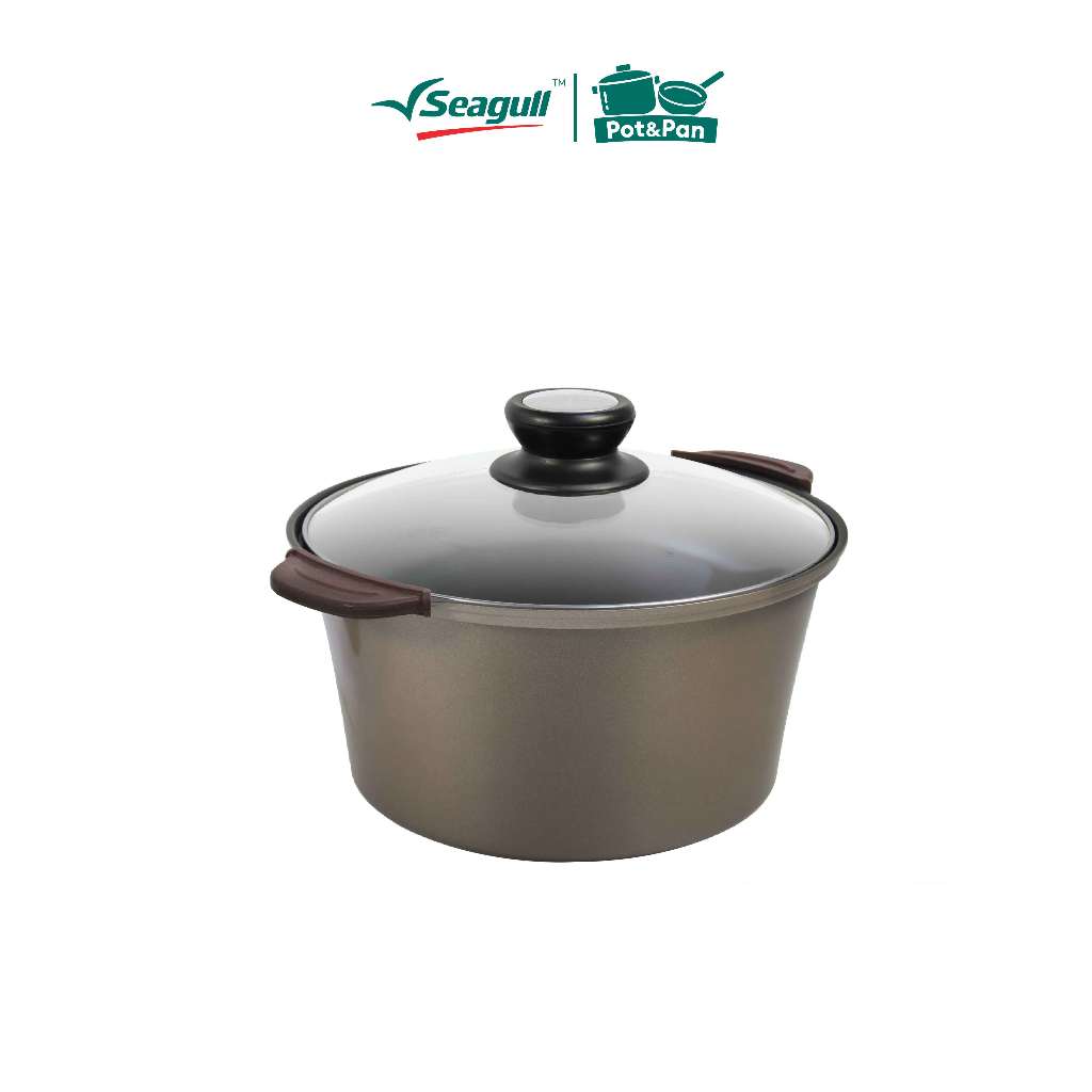 Seagull หม้อต้ม ฟอร์จจิ้ง ขนาด 24 ซม. พร้อมฝาแก้ว Forging Sauce pot with Glass lid