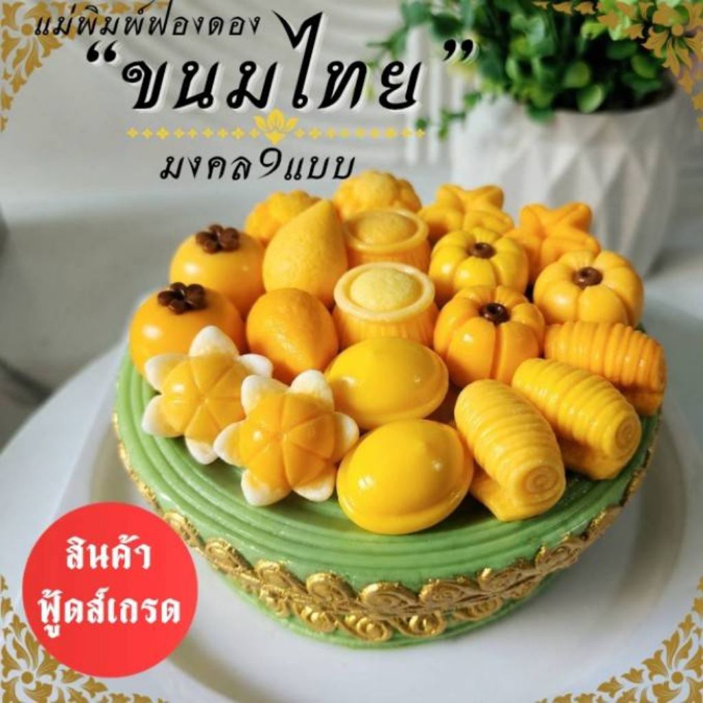 แม่พิมพ์ฟองดอง สำหรับทำขนมวุ้น ขนมต่างๆรูป ขนมไทยมงคล9แบบ(ใหม่)