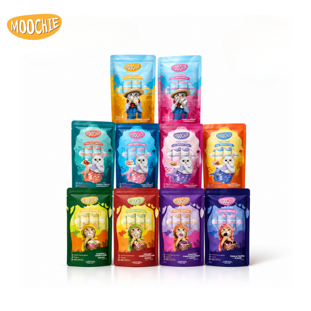 [5ซอง] Moochie Fairy Purée มูชี่ ขนมแมวเลีย เนื้อครีมมี่ 15g.