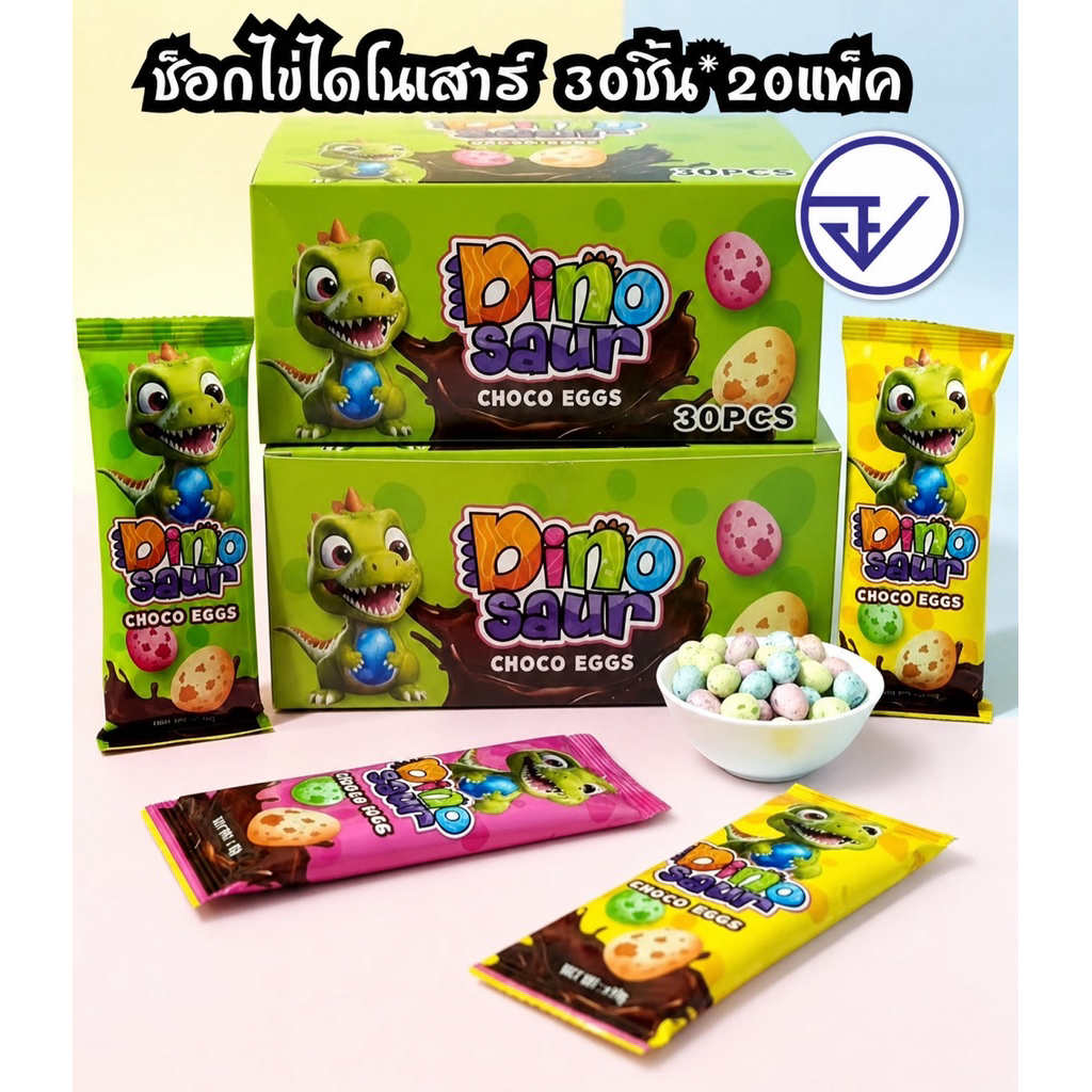 ช็อกโกแลตไดโนเสาร์30ชิ้น อย.ไทย ไดโนซอร์ช็อกโก้เอ็ก พร้อมส่ง