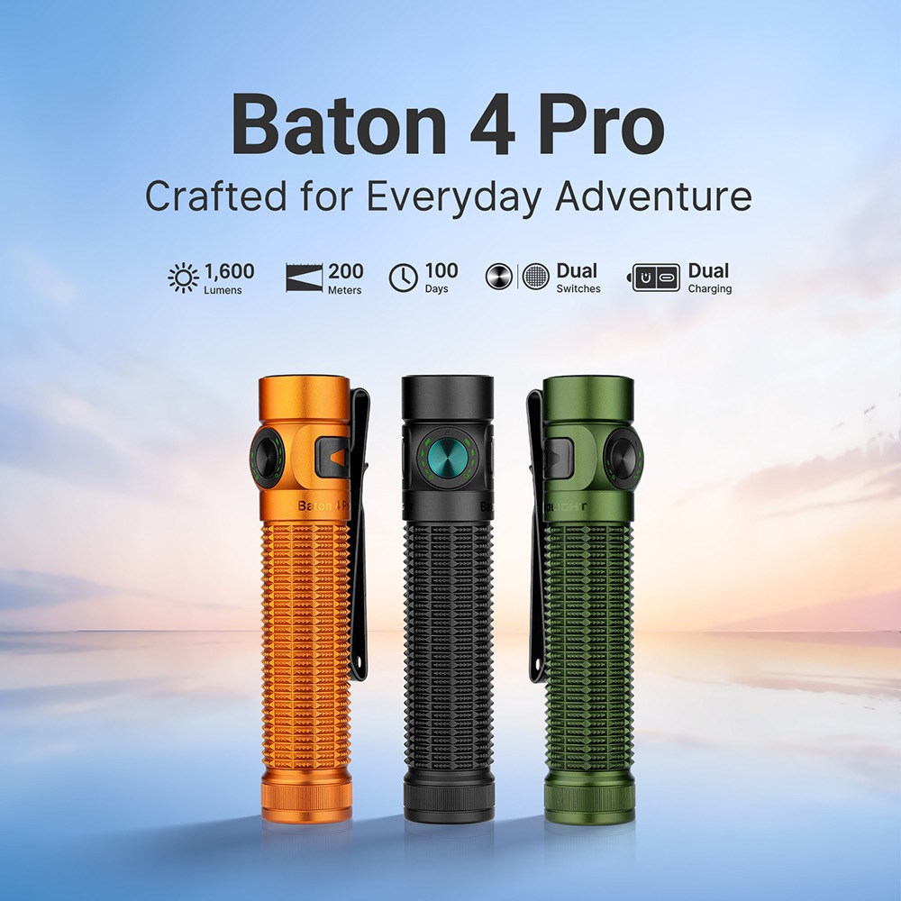 [New] Olight Baton 4 Pro ไฟฉาย EDC ขนาดกะทัดรัด ความสว่างสูง 1600 ลูเมน พร้อมสวิตช์คู่