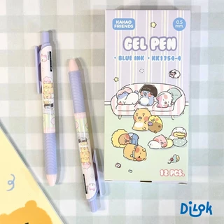 FKakao Friends ปากกาหมึกเจล น้ำเงิน ลิขสิทธิ์แท้ 100% ลายน่ารัก ขนาด 0.5 มม. เขียนลื่น