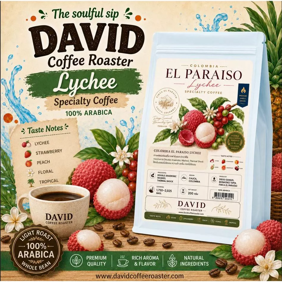 เมล็ดกาแฟโคลัมเบีย ลิ้นจี่ (คั่วอ่อน) Colombia Lychee El Paraiso
