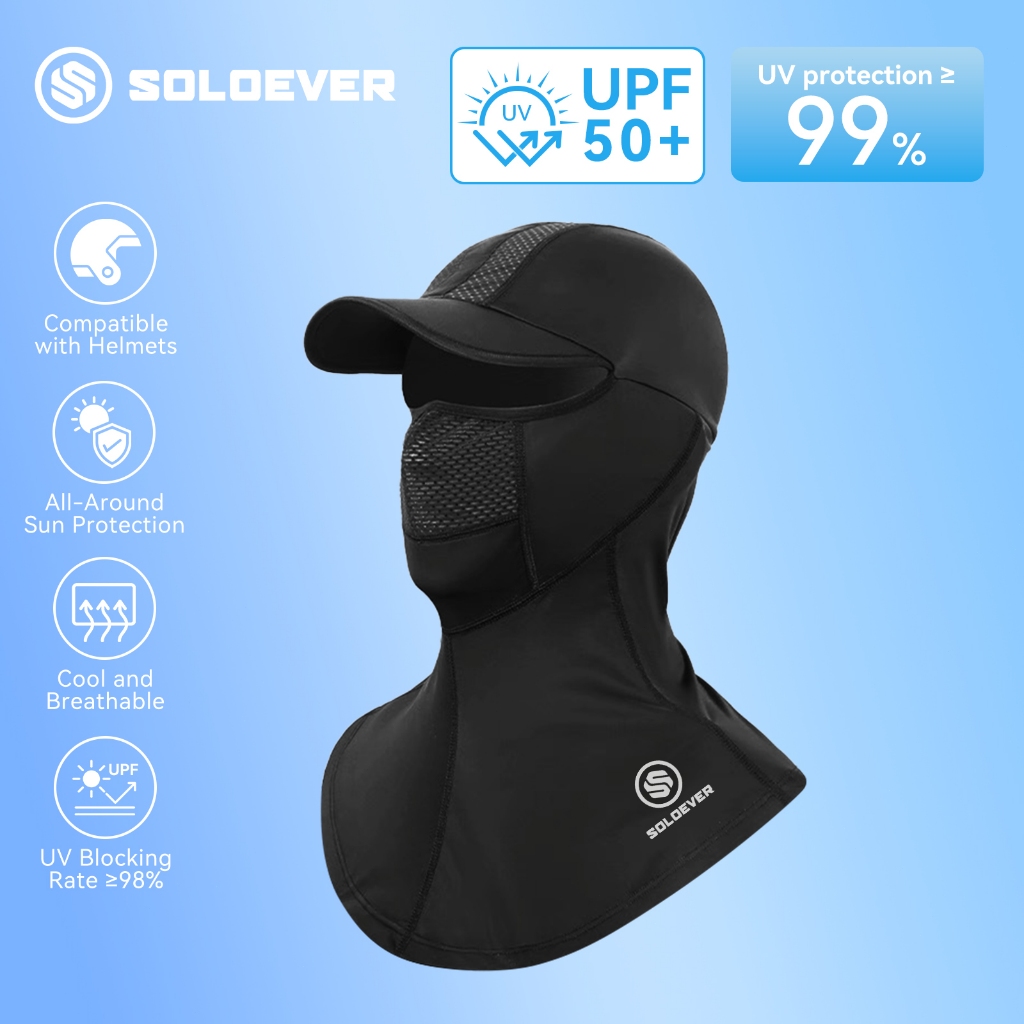SOLOEVER หมวกพัดลมพลังงานแสงอาทิตย์ UPF50+ หมวกกันแดด หมวกปีกใหญ่ ถอดออกได้ ป้องกันความร้อนและป้องกันรังสียูวี