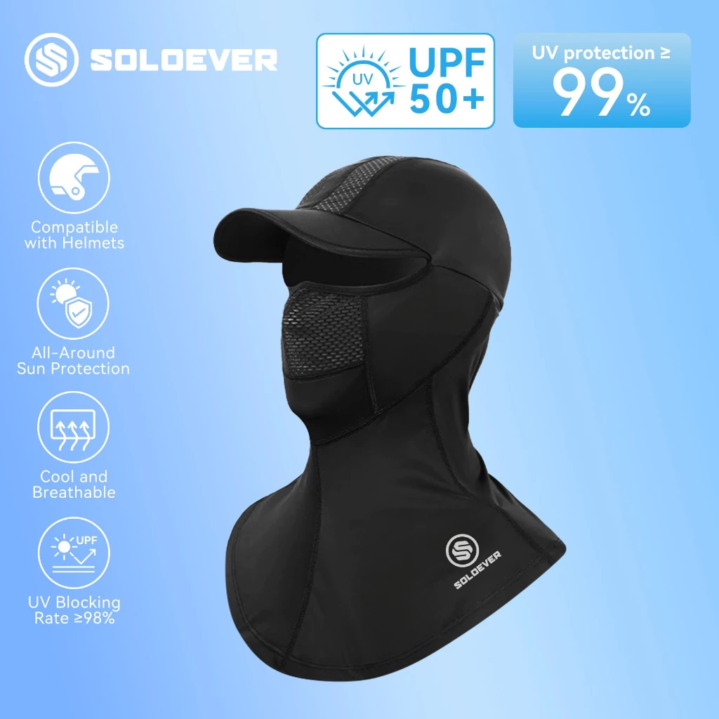 SOLOEVER หมวกพัดลมพลังงานแสงอาทิตย์ UPF50+ หมวกกันแดด หมวกปีกใหญ่ ถอดออกได้ ป้องกันความร้อนและป้องกันรังสียูวี
