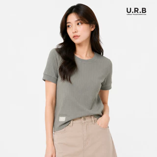 URBAN : WOMEN'S Ribbed Fit Tee เสื้อยืดริบผู้หญิง ทรงพอดีตัว รุ่น 1UTWT1021 มี 3 สี เขียว | น้ำตาล | ครีม