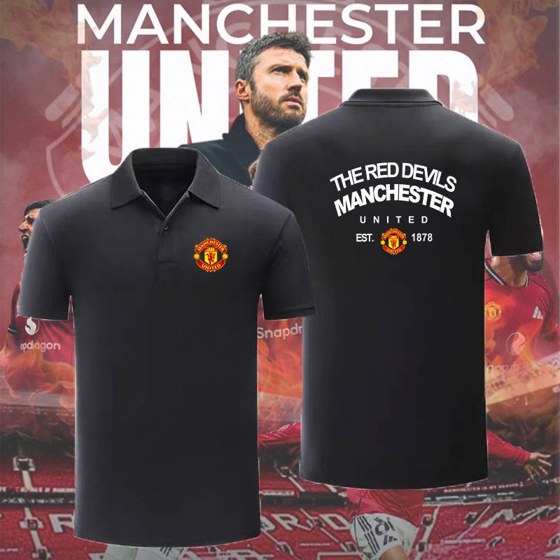 Polo/ เสื้อยืดโปโล Manchester united club เสื้อยืดฟุตบอลคอปก แขนสั้น MU English Premier League ผ้ากี