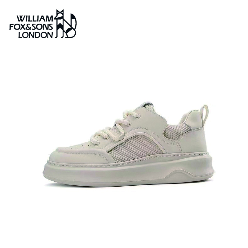 WILLIAM FOX&SONS LONDON รองเท้าผู้ชายฤดูใบไม้ร่วงหนังวัวสายคาดเชือกรองเท้าพื้นหนา น้ำหนักเบา ระบายอากาศดี สำหรับเด็กและผ