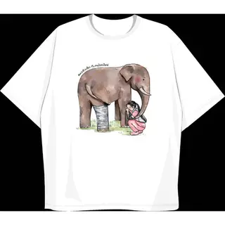 เสื้อ Oversize สกรีนลาย "ลายพี่เดียว ช้างขาหัก"