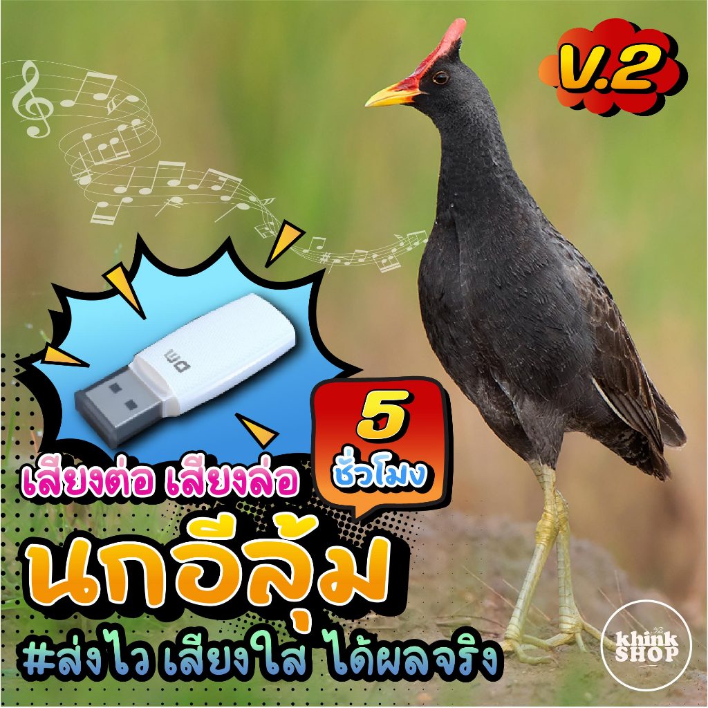 เสียงต่อนกอีลุ้ม V.2 นกตูม นกตุ้ม เมม แฟลชไดร์ฟ ไม่มีโฆษณาแทรก มีเก็บเงินปลายทาง