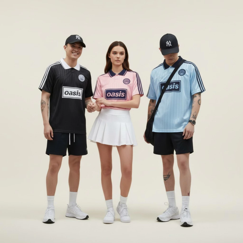 (S-4XL) เสื้อโปโลคอปก แนวสตรีท แฟชั่น 3 สี ดำ/ฟ้า/ชมพู "โอเอซิส Live 2025" เกรดพรีเมี่ยม พร้อมส่งในไทย
