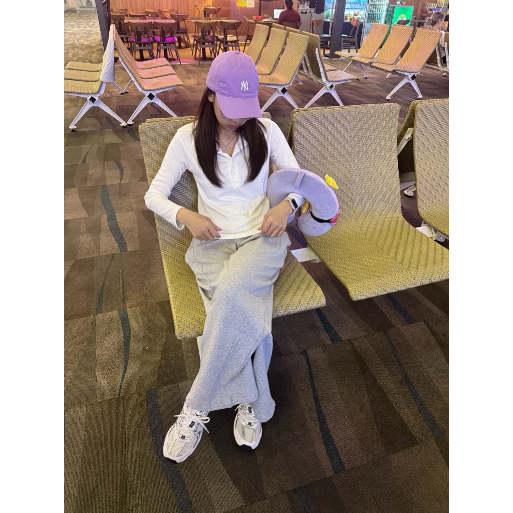 ( ส่งต่อ ) ✨ Airport Look - Jeysey Pants กางเกงขายาว กางเกงวอร์มลำลองผู้หญิง Grey,S