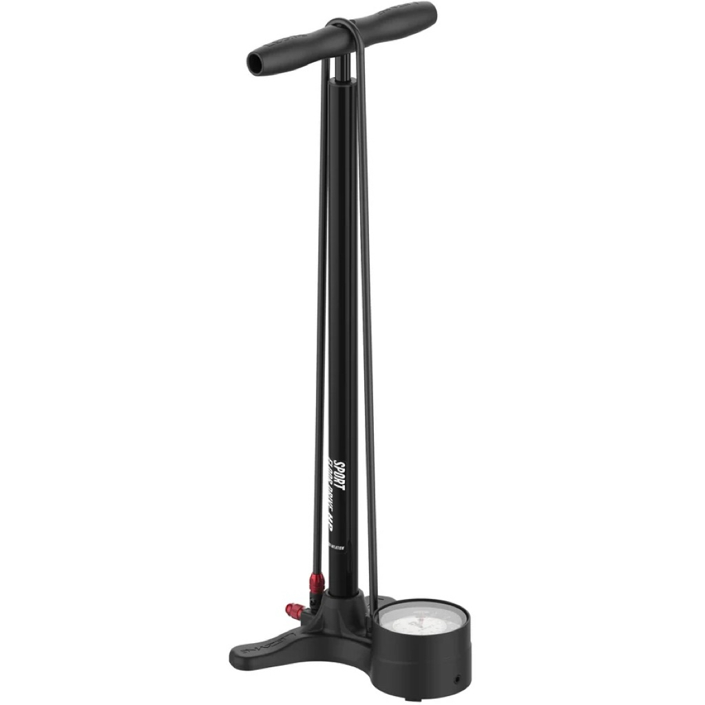 สูบยืนตั้งพื้น Lezyne Sport Floor Drive 220 psi 3.5 Floor Pump - black matt