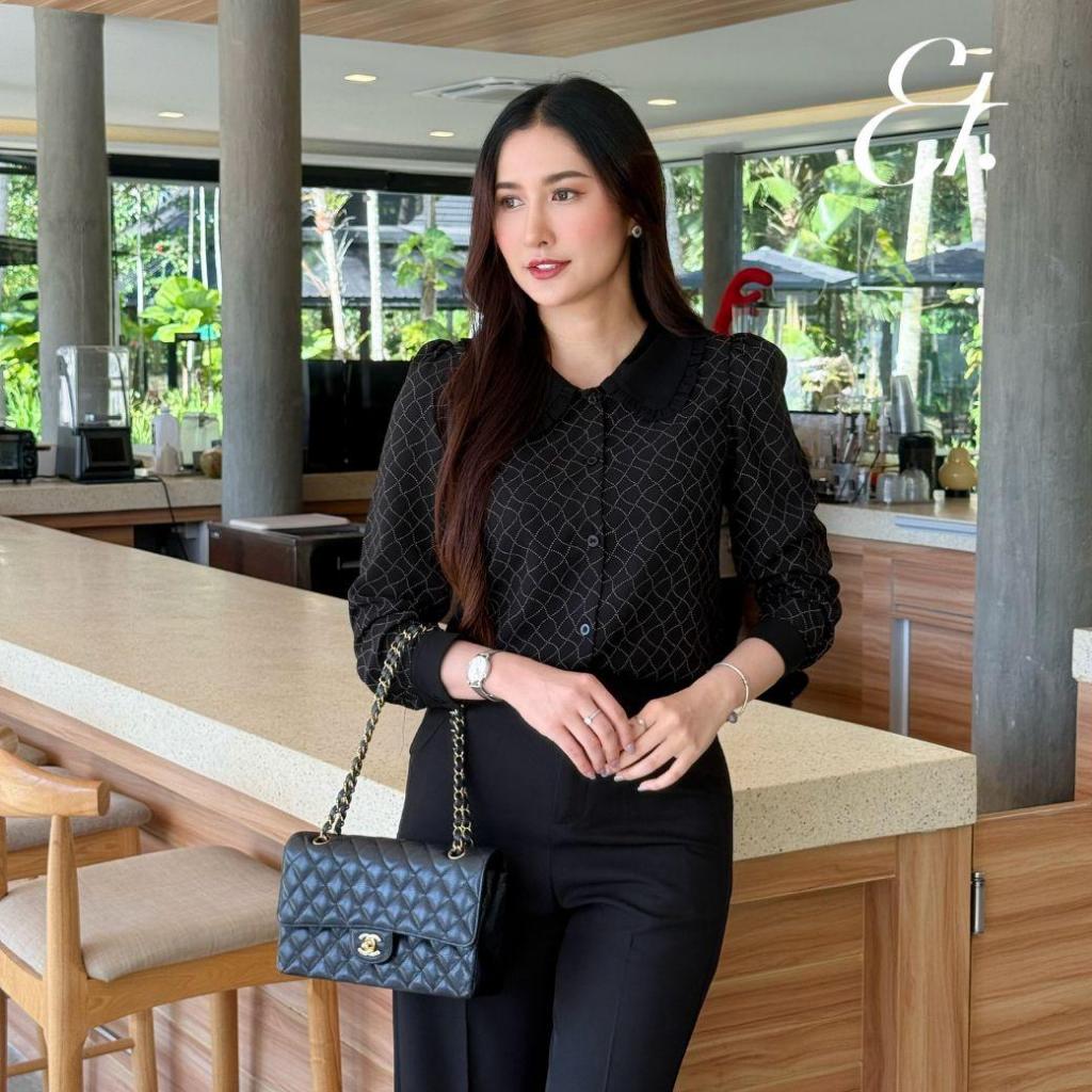 Everything2019 เสื้อทำงานผู้หญิงคอปกบัว แขนยาว ทรงสวยใส่สบาย ผ้าไม่ร้อน (6216) ราคา ถูกที่สุด ดีลบีเคเค แกลเลอรีภาพที่ 5
