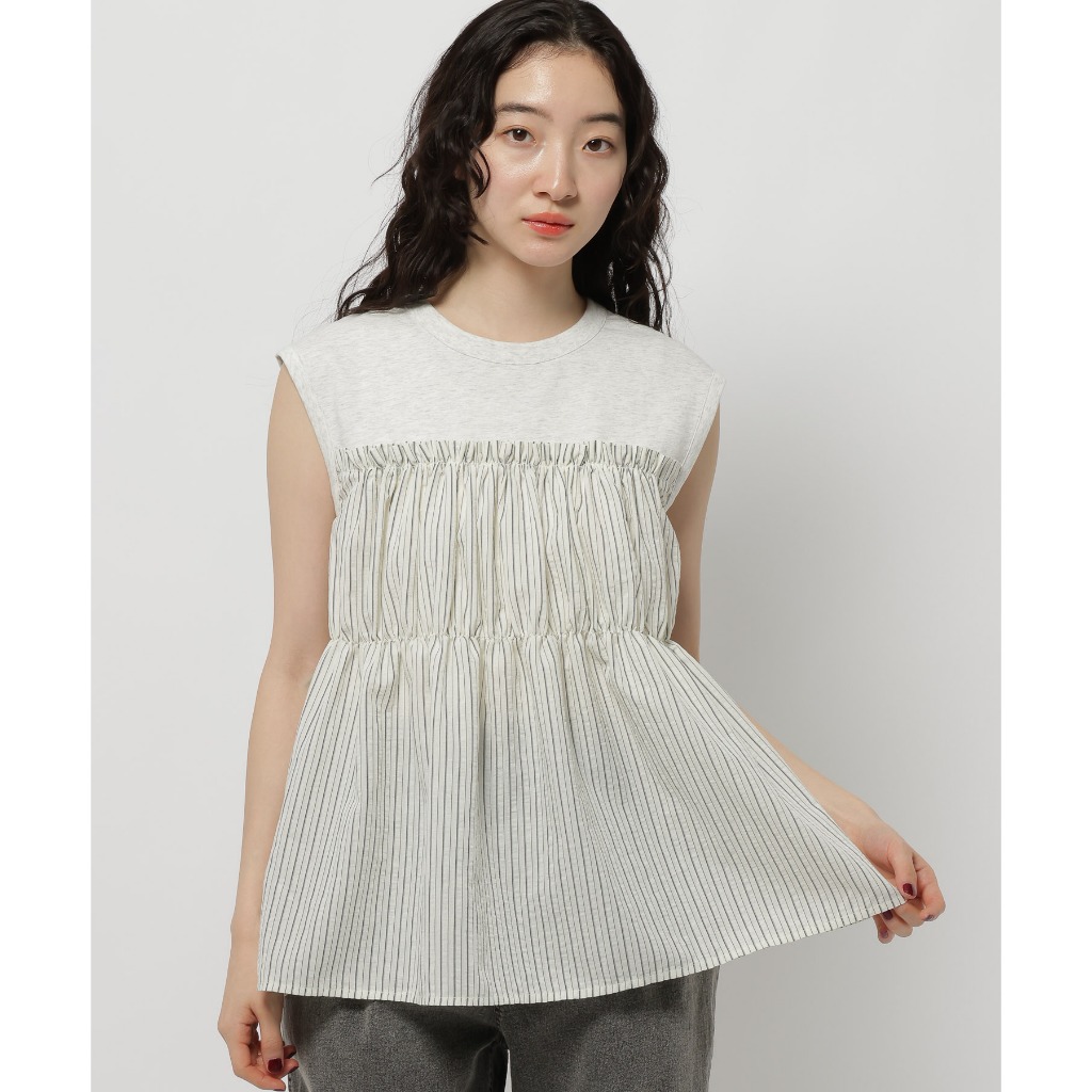 niko and ... เสื้อผ้าเบาสบาย เอวจับจีบระบาย French Sleeve Docking Pull-Over