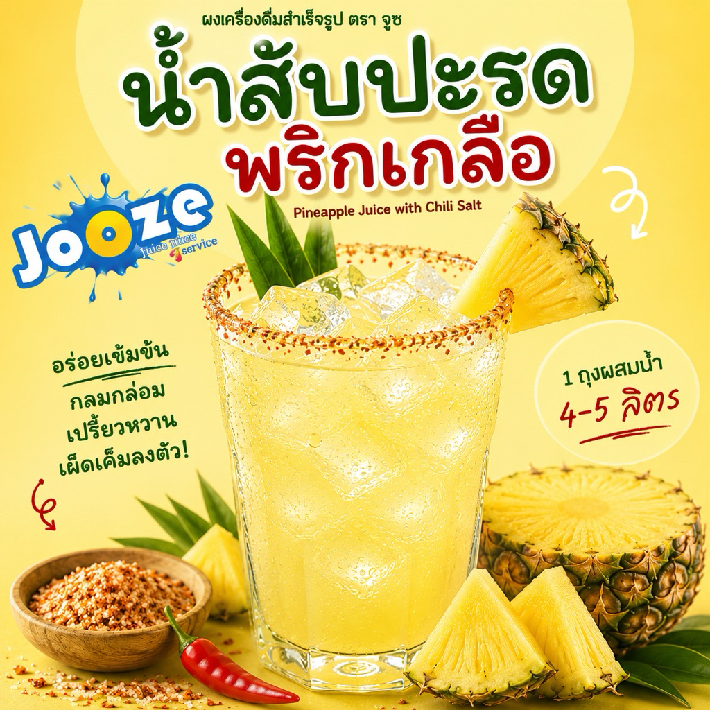 ผงเครื่องดื่มสำเร็จรูป ตราจูซ ขนาด 500 กรัม รสสับปะรดพริกเกลือ