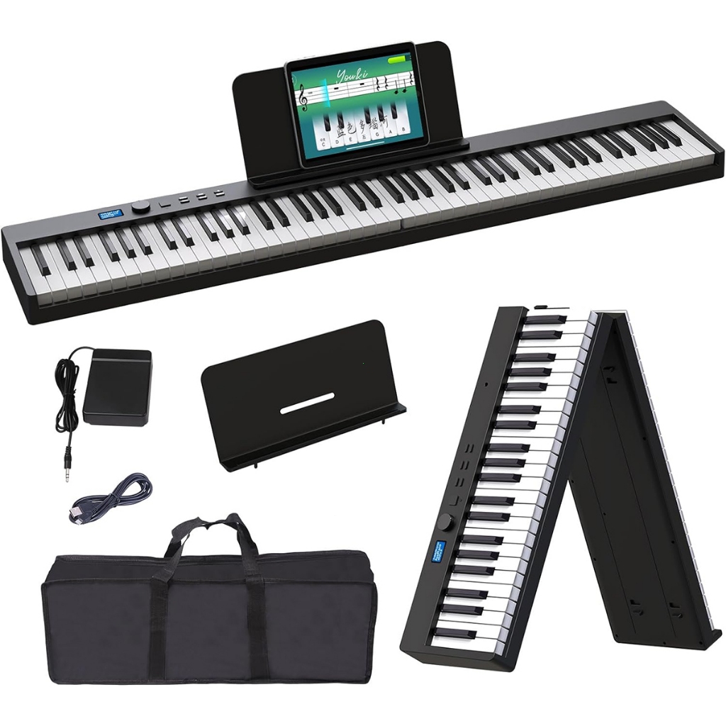 Digital Piano 88 คีย์ เปียโนไฟฟ้า คีย์เต็ม88ปุ่ม มีอิทธิพลแรง เชื่อมต่อBluetooth ได้ แถมอุปกรณ์ครบชุ