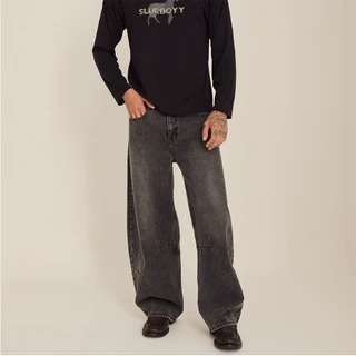(ส่งด่วน กทม 4 ชม.) SLURBOYY Barrel Jeans กางเกงยีนส์ขากระบอกทรงบอลลูน (P0057)
