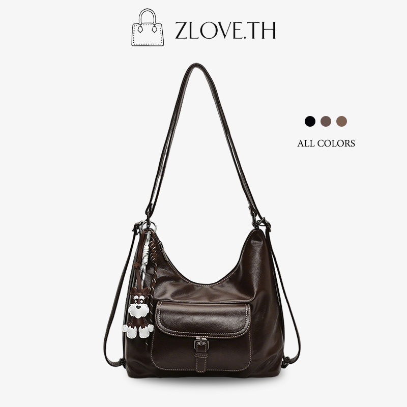 ZLOVE กระเป๋าสะพายข้างเดียวแฟชั่น สไตส์นี้เท่มาก สายคล้องไหล่ปรับได้ ความจุสูง แฟชั่นมาใหม่ วินเทจ งานดี กระเป๋าสวย