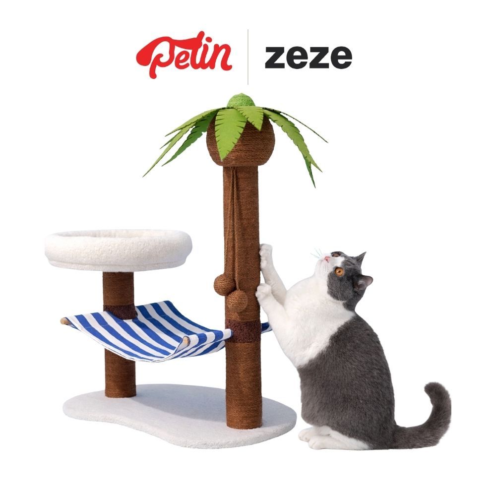 Zeze คอนโดแมว เกาะมะพร้าว 2in1 เสาลับเล็บ บ้านแมว ที่นอนแมว