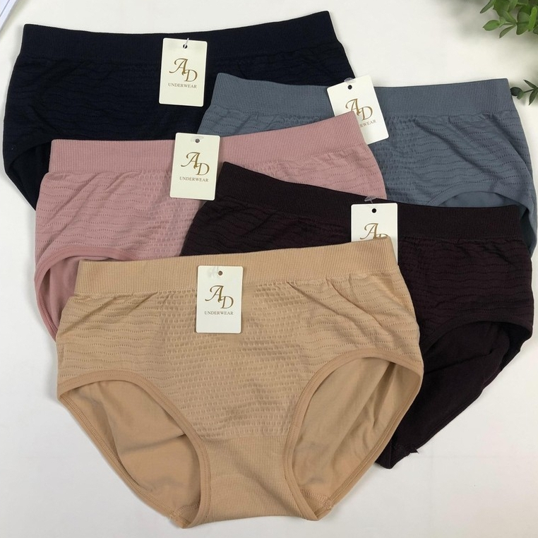 AD Bra P727# (คละสี3ตัว)กางเกงในผ้าทอ เก็บพุง ผ้านิ่ม ไม่ม้วน ใส่สบาย เอว21-30นิ้ว