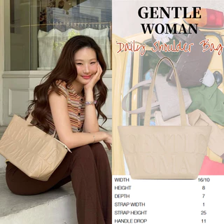 ✅พร้อมจัดส่ง📍🔥Gentlewoman Daily Shoulder Bag CREAM กระเป๋า หนังใหม่ | ปิดด้วยซิปเรียบร้อย ดีไซน์มินิมอล สะพายไหล่