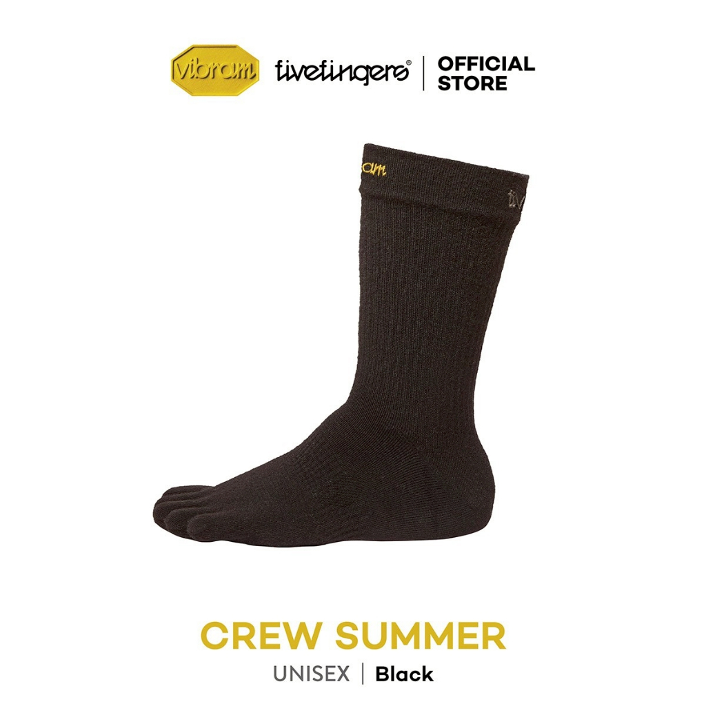 ถุงเท้า Vibram FiveFingers รุ่น Crew Summer สี Black