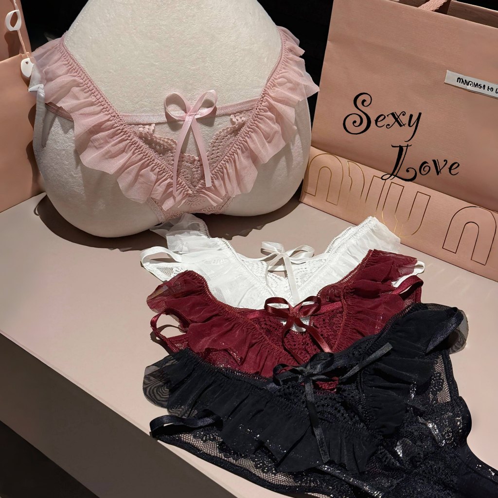 กางเกงใน panty ซีทรู  หลากสี ขอบระบาย ลูกไม้ หวาน การตกแต่งโบว์ น่ารัก พร้อมส่ง ขายส่ง เซ็กซี่ COD