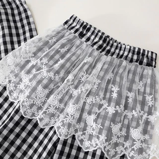Hania kids พร้อมส่ง ชุดเซ็ต2ชิ้น ชุดคุณหนูวินเทจ ลายตารางสุดคลาสสิค - K5125688