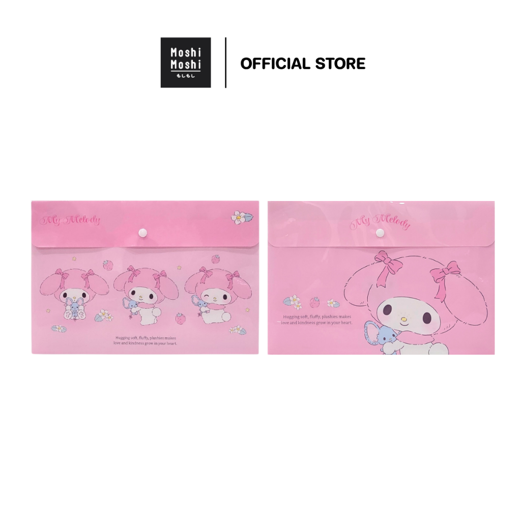 Moshi Moshi แฟ้ม แฟ้มใส่เอกสาร แฟ้มกระดุมขยายก้น A4 ลาย Mymelody ลิขสิทธิ์แท้จากค่าย Sanrio รุ่น 6100008452-8453