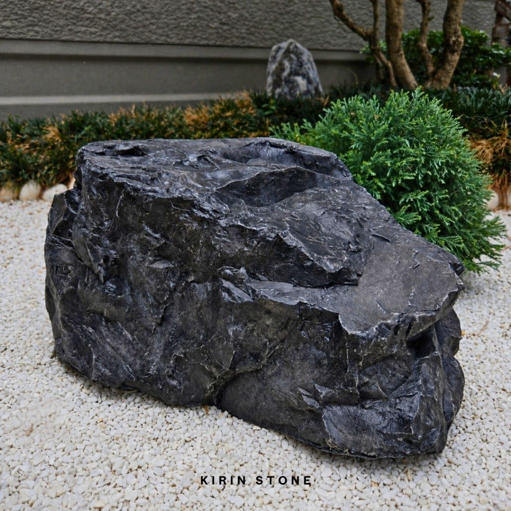 Base Zen Stone หินแต่งสวนญี่ปุ่น ก้อนนอน มินิมอล | หินจัดสวน ของแต่งบ้าน แต่งคาเฟ่ งานเรซิ่นไฟเบอร์กลาส น้ำหนักเบา​