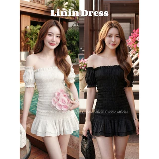 Cuddle.official - Linin Dress🦊 (เดรสเกาะอกสมอคตัวชายระบาย+แขนตุ๊กตา)