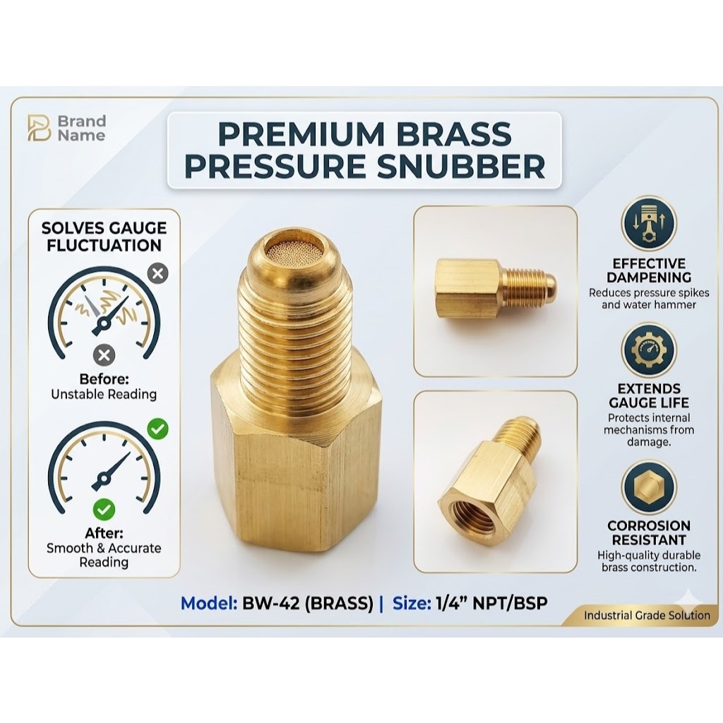 Pressure Snubber ทองเหลือง 1/4"