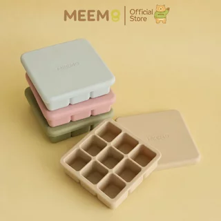 MEEM บล็อคซิลิโคน สำหรับแช่แข็งเก็บอาหาร บล็อคทำน้ำแข็ง พร้อมฝาปิด 9 ช่อง (Minimal series)