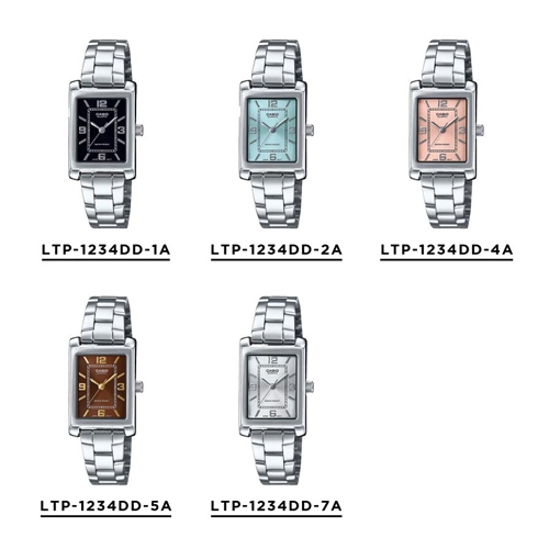 CASIO นาฬิกาข้อมือผู้หญิง รุ่น LTP-1234DD,LTP-1234DD-1A,LTP-1234DD-2A,LTP-1234DD-4A,LTP-1234DD-5A,LT
