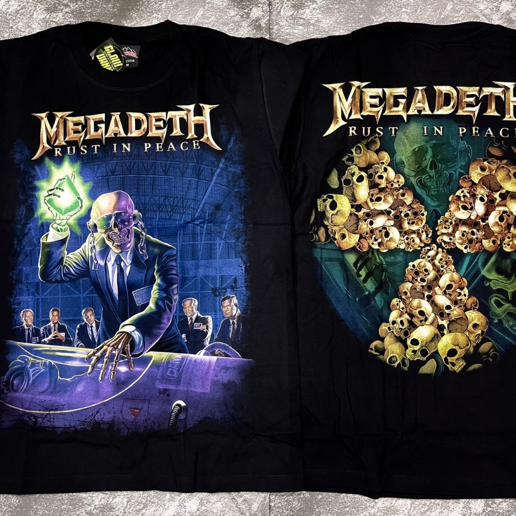 เสื้อยืดMegaDethเอเลี่ยน(ป้ายRocktee เรืองแสง) ผ้าCotton100