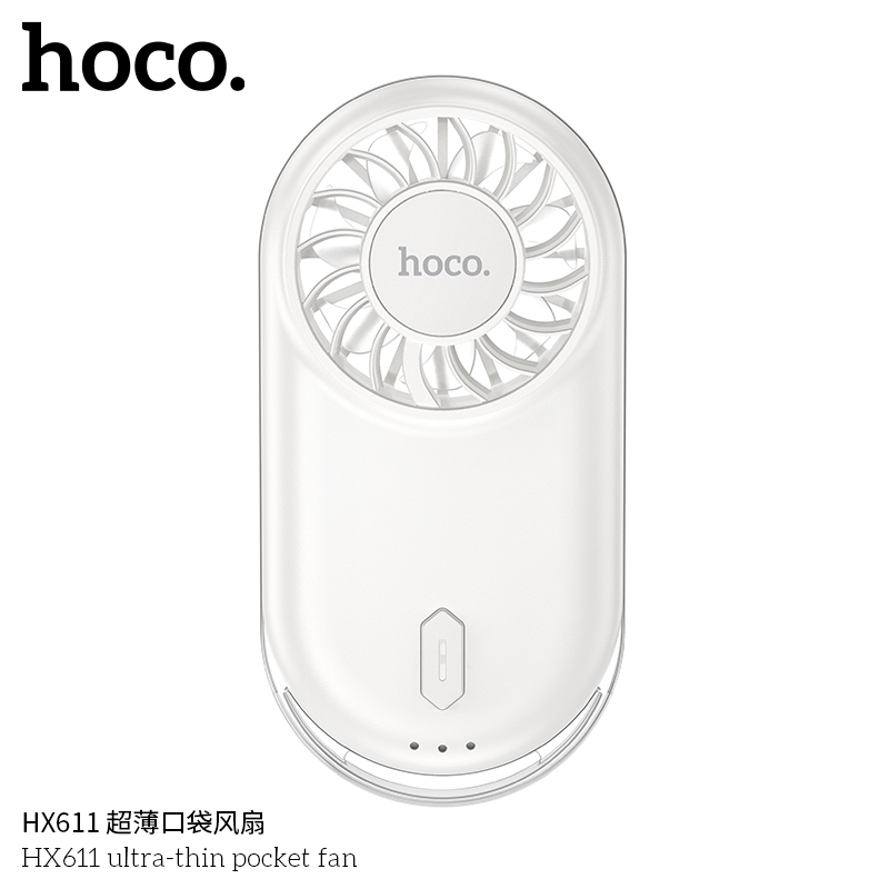 พัดลมมือถือขนาดเล็ก HOCO HX611 ปรับแรงลมได้ 3 ระดับ 7ใบพัด ช่วยกระจายลมได้ดี เย็นเร็วทันใจ พกใส่กระเป๋าได้สะดวก