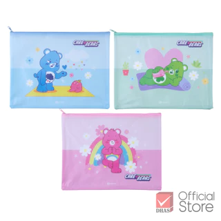 Elephant แฟ้มซิป กระเป๋าซิปพลาสติก A4 แคร์แบร์ (คละลาย) จำนวน 1 ชิ้น