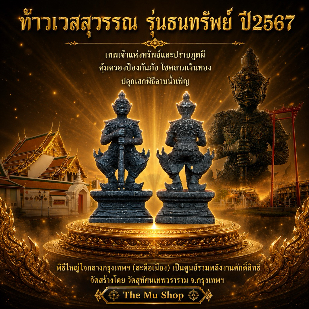 ท้าวเวสสุวรรณ รุ่นธนทรัพย์ ปี2567 วัดสุทัศน์ | กันผี แก้ชง เรียกทรัพย์ พกพาง่าย | ประกันแท้ พร้อมส่ง