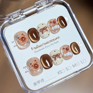 JL248-251 ร้านไทย<ส่งเร็ว> เล็บปลอมงานสีเจล งานHandmade (อ่านรายละเอียดก่อนสั่งซื้อ) แบบ 10 เล็บ ฟรีชุดอุปกรณ์ติดเล็บ