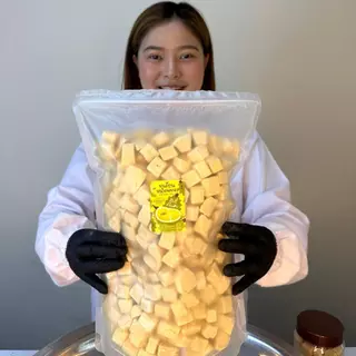 (ลดแรง)ถุงใหญ่300g. ทุเรียนคิ้ว ทุเรียนฟรีซดราย ทุเรียนหมอนทอง หอมหวานกรอบฟูละลายในปาก ตุ๊กกี้ตัวแสบ