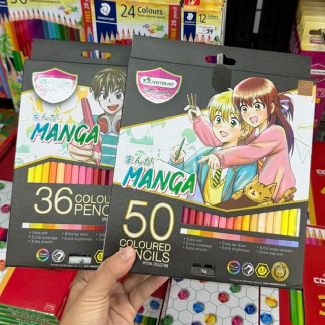 มาสเตอร์อาร์ต สีไม้ Manga รุ่นระบายสีการ์ตูน 36/50สี แถมกบเหลา สีสวยมาก***