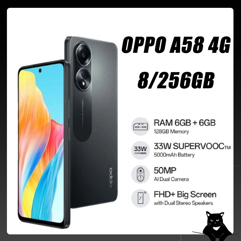 oppo A58 5G (8GB+256GB) หน้าจอใหญ่ 6.72 นิ้ว ชาร์จเร็ว 33W แบต 5000mAh สมาร์ทโฟนปลดล็อคด้วยลายนิ้วมือ ชิป Helio G85