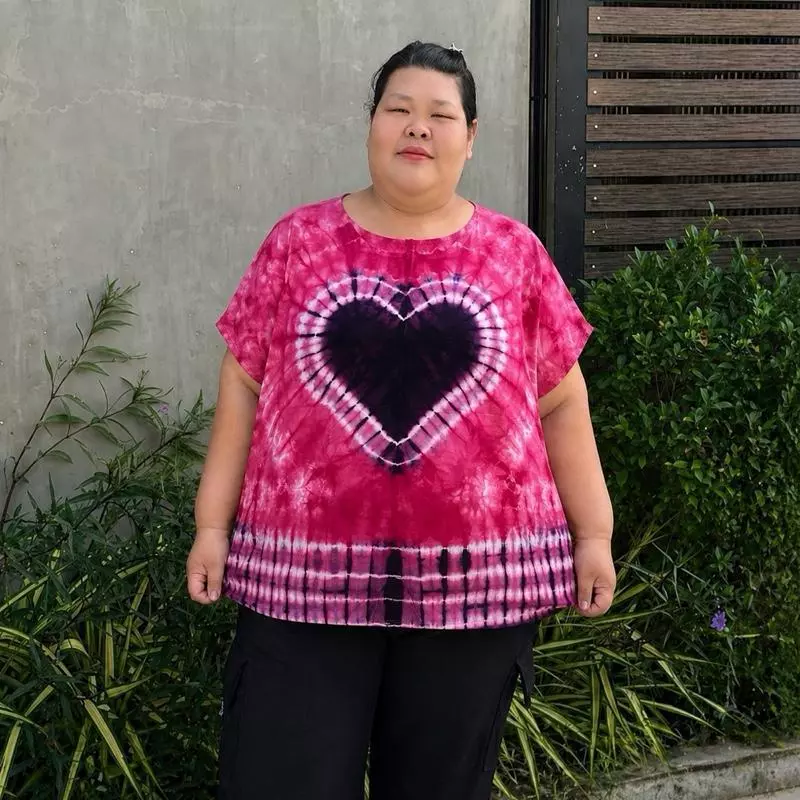 เสื้อมัดย้อมแขนปีกสาวอวบ อก 60 นิ้ว ผ้าแมมเบิร์ตสปัน Lady Clothing