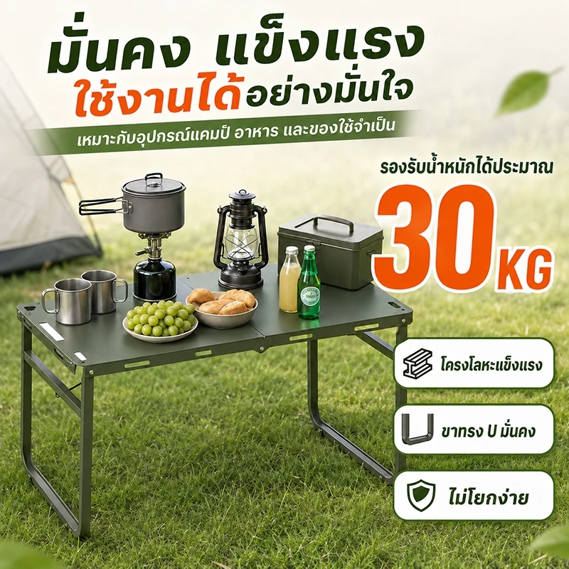 WTHB โต๊ะแคมป์ปิ้งไฮดรอลิก พับได้ พกพาสะดวก พร้อมกระเป๋า thumbnail 6