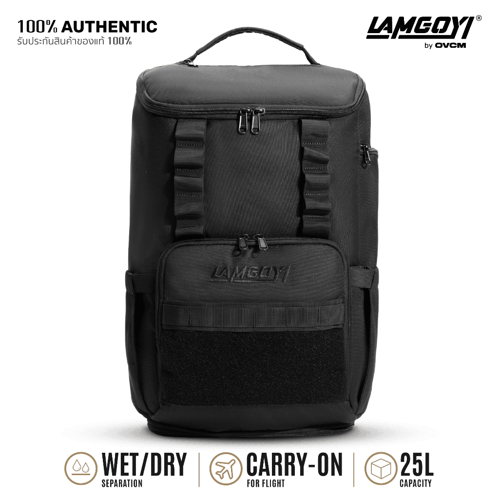 LAMGOYI กระเป๋าเป้ สายฟิตเนส GYM & HYROX Backpack 25L รุ่น MOVE สีดำ (Black)