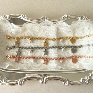 Socrush.bkk | New CRUSH LOVE bracelet | SB-089 | สร้อยข้อมือ หัวใจ ดาว มุก