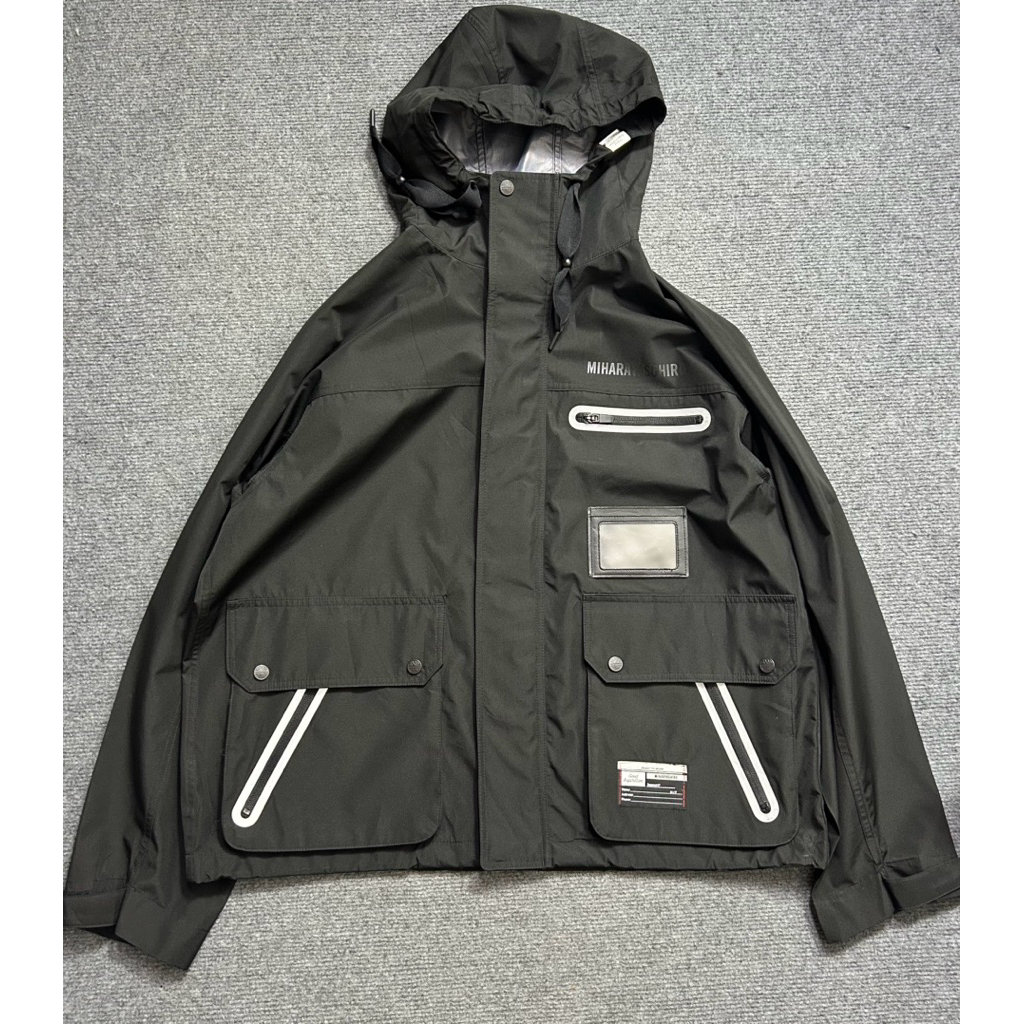 mihara..x gu black nylon hood jacket